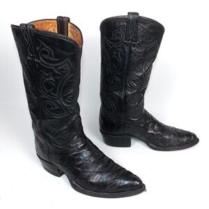 Tony Lama El Rey Vtg Pre-Ban 🐜 Cowboy Boots Mens 9D Exotic Leather
